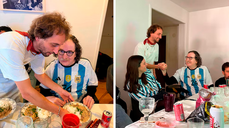 Charly García compartió un almuerzo con amigos para seguir a la Selección argentina.