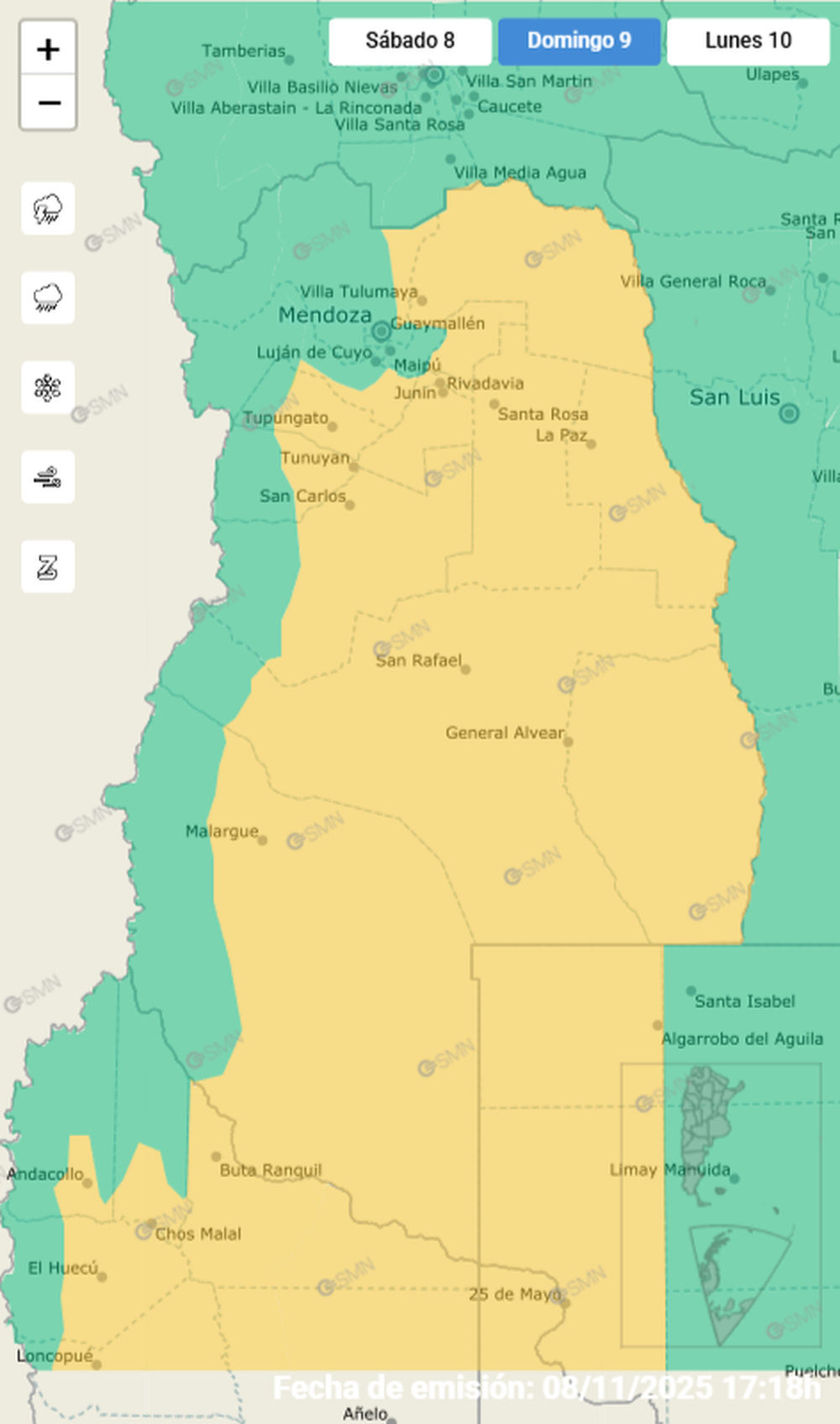 Storm alert in Mendoza