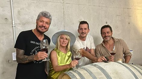Marcelo Tinelli visitó una bodega de la zona de Agrelo en Mendoza. - Gentileza