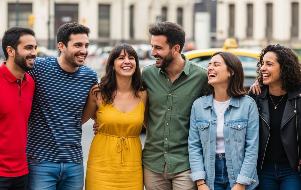 amigos riendo
