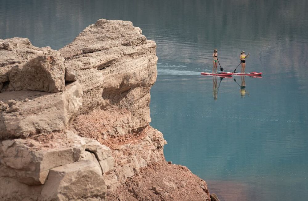 Crisis Hídrica. Por la sequía, la falta de nevadas y lluvia el Dique Potrerillos en la provincia de Mendoza se encuentra al 60% de su capacidad máxima.Foto: Ignacio Blanco / Los Andes