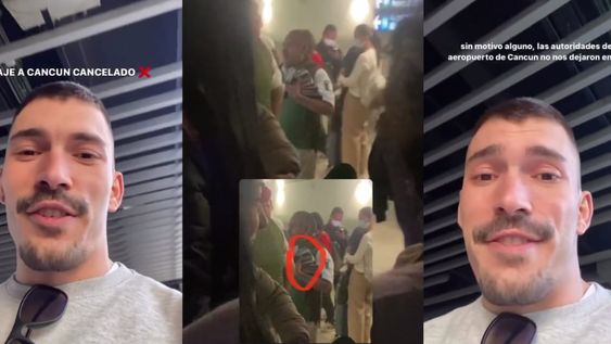 Hemos llegado a Cancún y las autoridades, en el control del pasaporte, nos dijeron que no podemos pasar”, asegura el turista español. Foto: captura (@iammariomocanu) / Tiktok