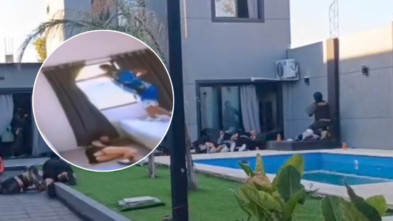 El video del ladrón abatido en una pool party: estaba con una chica y saltó de la ventana para escapar.