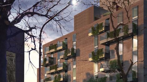 Detalles de la vista del proyecto del novedoso hotel-bodega que se construye en el centro de Mendoza.