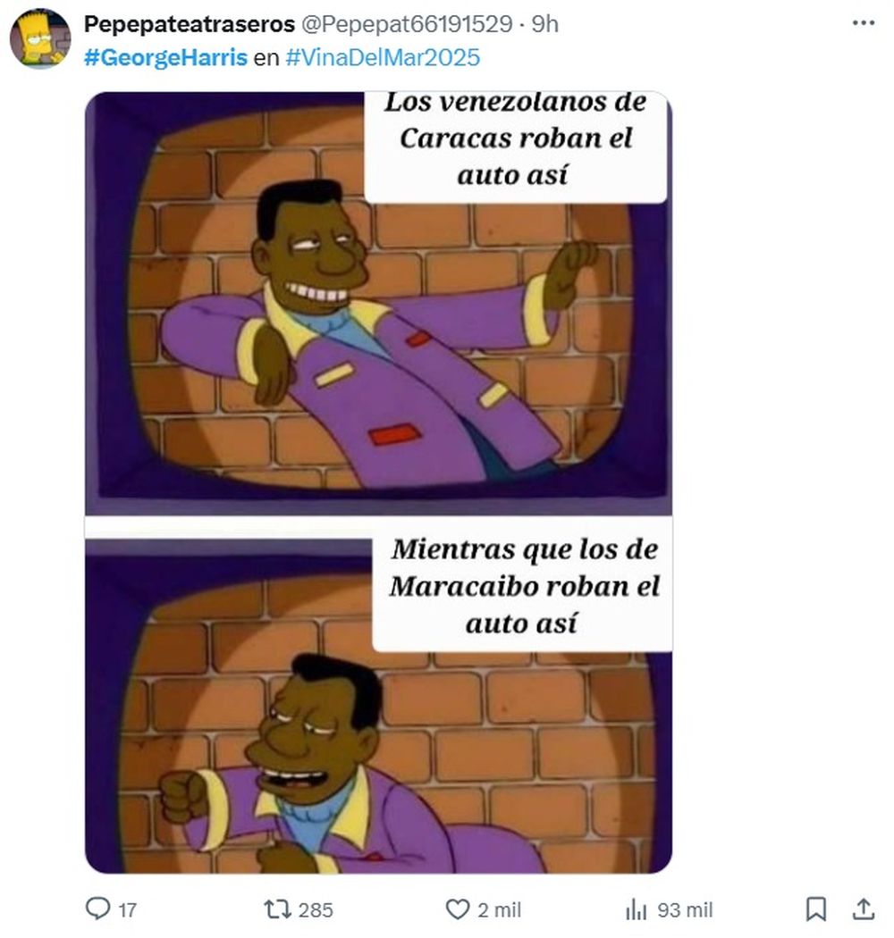 Memes en X: chilenos desquitaron su rechazo al comediante venezolano George Harris por su fallida presentación en Viña 2025
