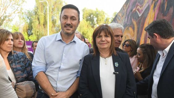 Luis Petri y Patricia Bullrich en Mendoza. Archivo Los Andes