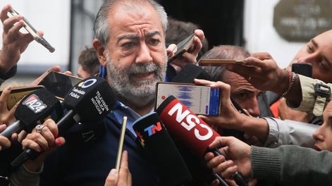 Los Andes | La mesa chica de la CGT mantuvo una reunión en la sede de UPCN. El cotitular de la central sindical Héctor Daer al finalizar el encuentro. Foto NA: MARIANO SÁNCHEZ