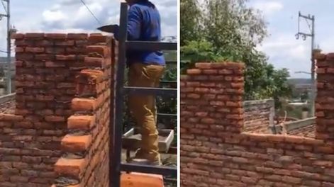 Dejó el martillo dentro de una pared y se hizo viral en las redes