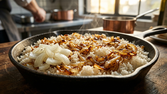 Arroz con cebolla: el truco de un chef para que quede bien.&nbsp;