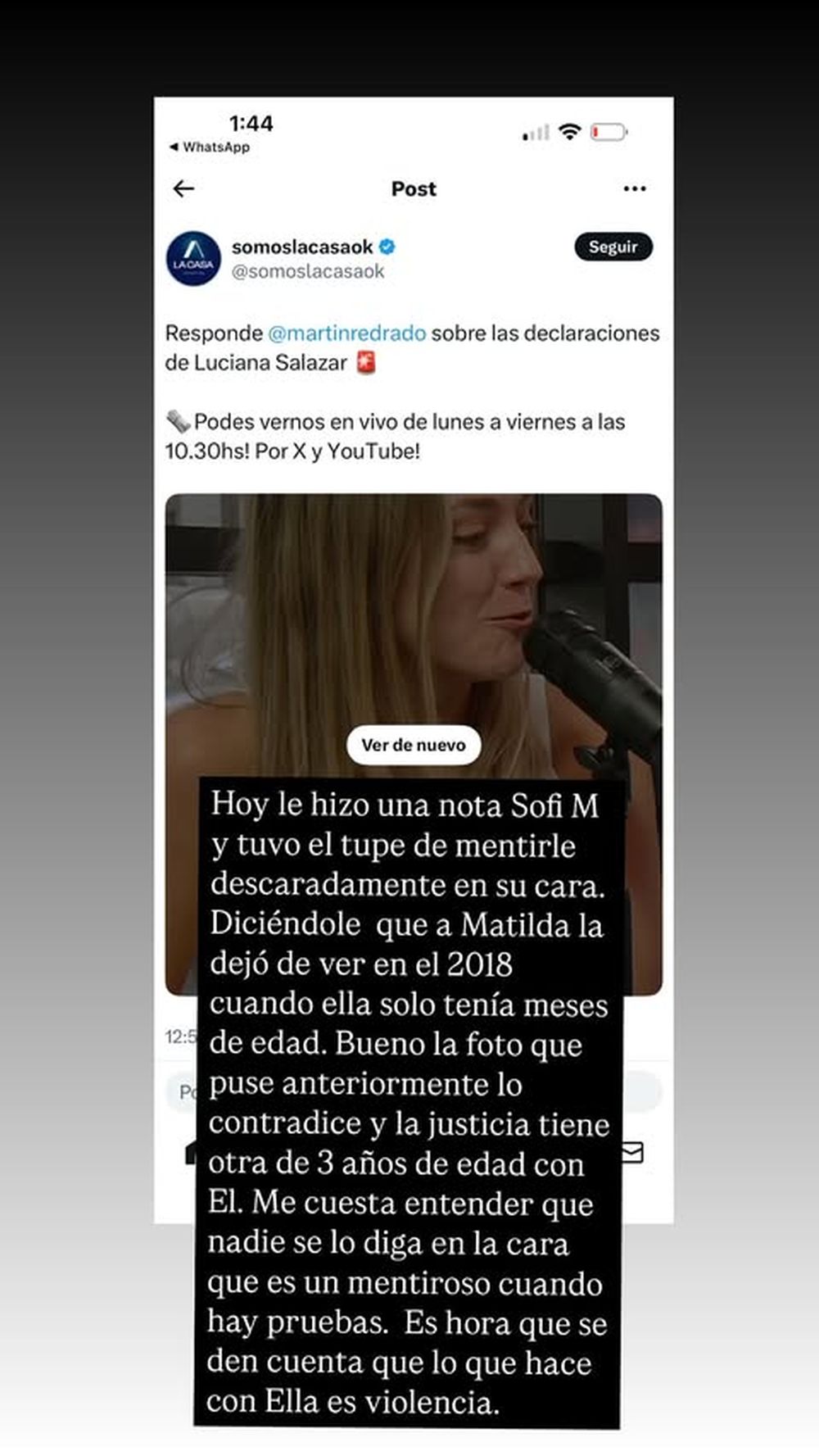 Luciana Salazar expuso la relación de Martín Redrado con su hija, Matilda (3).jpg