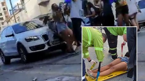 Un conductor pasó por encima de los estudiantes en pleno festejo de UPD - Gentileza 0223