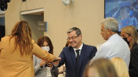 Los Andes | El jefe del bloque oficialista, Germán Martínez, en el plenario de comisiones que analiza el acuerdo con el FMI (Foto: Federico López Claro)