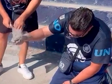 Arrojaron las cenizas de un hincha leproso en el Gargantini. Captura: TikTok / @emilianososa01