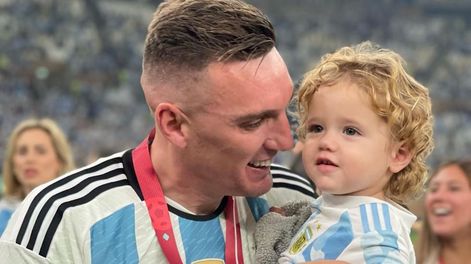 Franco Armani con su hijo Valentino