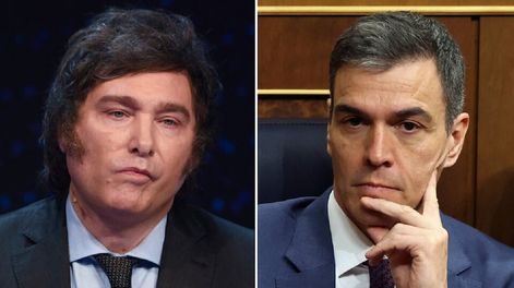 Javier Milei y Pedro Sánchez, enfrentados ideológicamente