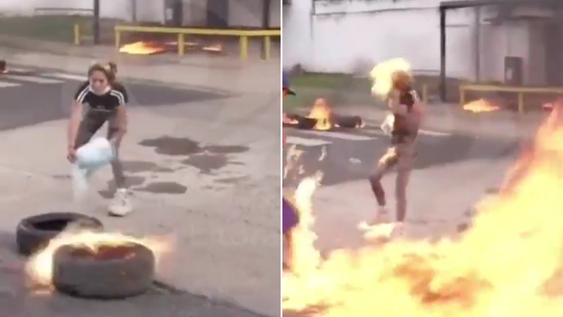 Protestaban frente a un penal por la muerte de un interno y se prendieron fuego por accidente.&nbsp;