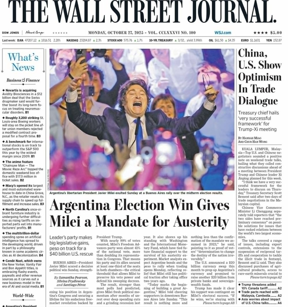 El triunfo de LLA en The Wall Street Journal (27/10/25)