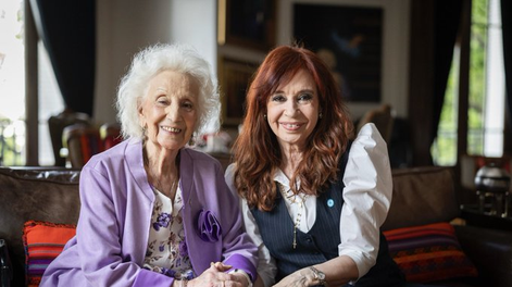 Estela de Carlotto cumplió 95 años y Cristina Kirchner le dedicó un emotivo mensaje