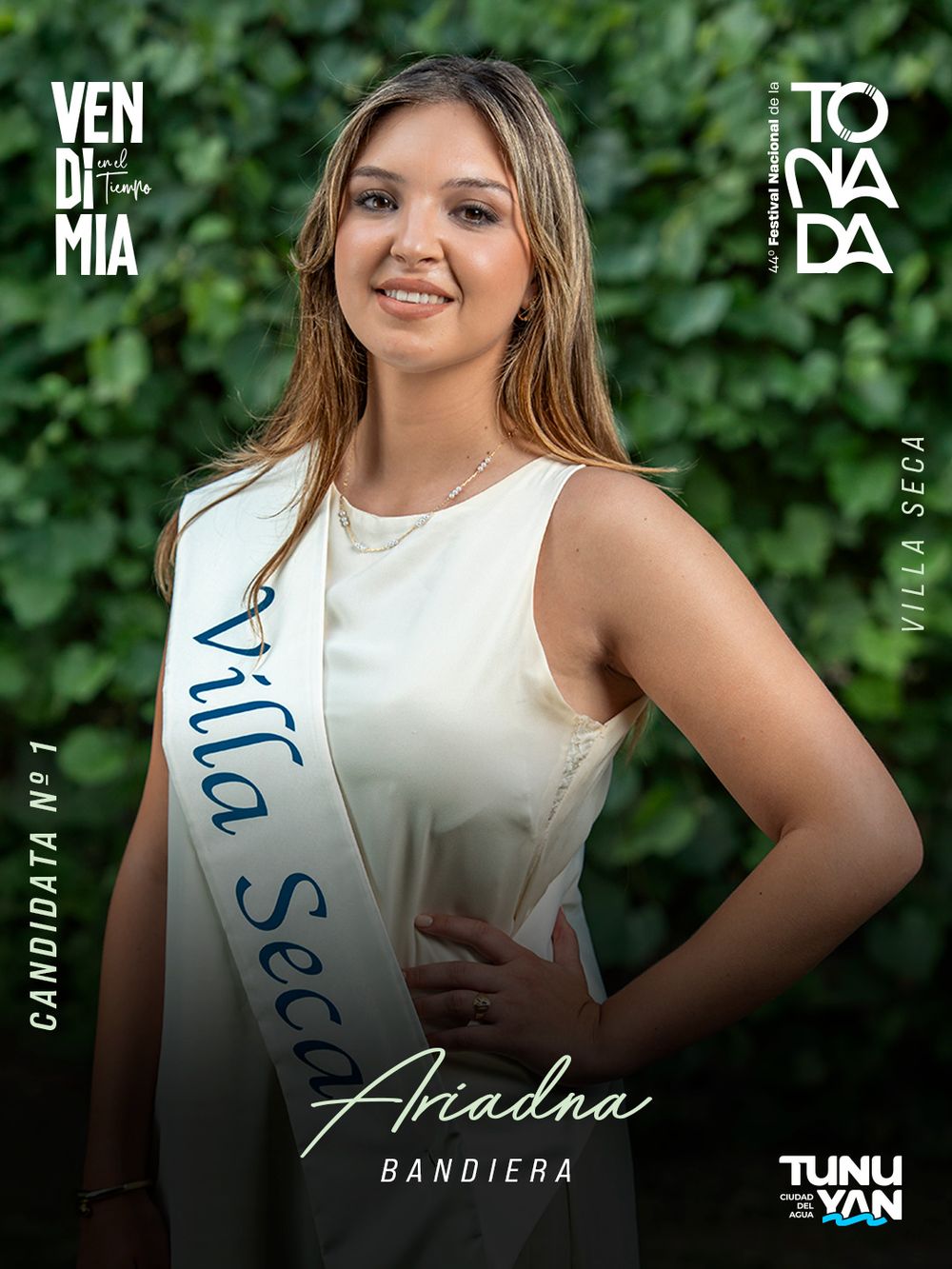 Ariadna Bandiera (Villa Seca), candidata a reina departamental de la Vendimia 2026 de Tunuyán