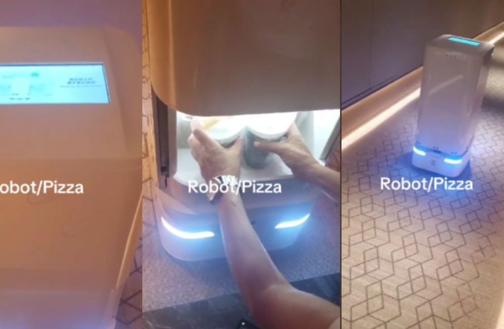 Una pareja argentina fue sorprendida por un robot delivery en un hotel de China. TikTok