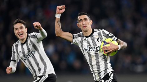 Di María marcó, de penal, en el empate entre Juventus y Atalanta.