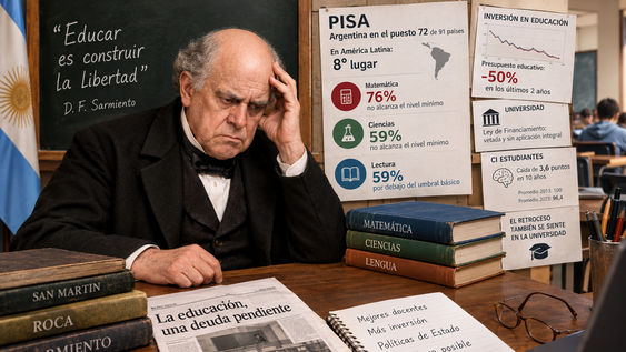 educacion en rojo: domingo faustino los mandaria a todos a marzo