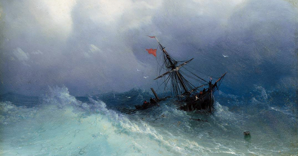 Ivan Aivazovsky, Naufragio nel mare in tempesta, 1886