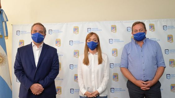 Anabel Fernández Sagasti, presidenta del PJ; y los vices Matías Stevanato y Martín Aveiro. Hoy habrá una reunión clave.
