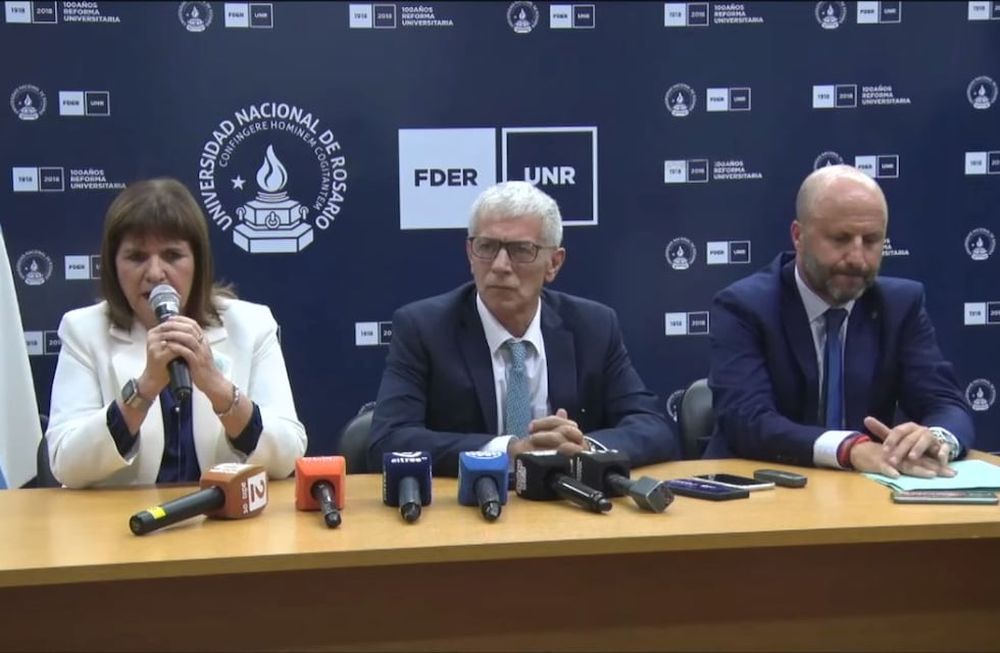 Conferencia de prensa de los Ministros Mariano Cúneo Libarona y Patricia Bullrich / Captura de pantalla