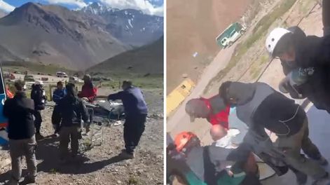 Los Andes | Un andinista italiano fue evacuado en helicóptero del campamento Nido de Cóndores tras descomponerse.