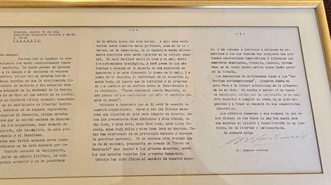 Los Andes | El valor incalculable de la pieza histórica no surge sólo de su remitente y de sus destinatarias, sino también de las sabias, profundas y maduras palabras de la epístola.