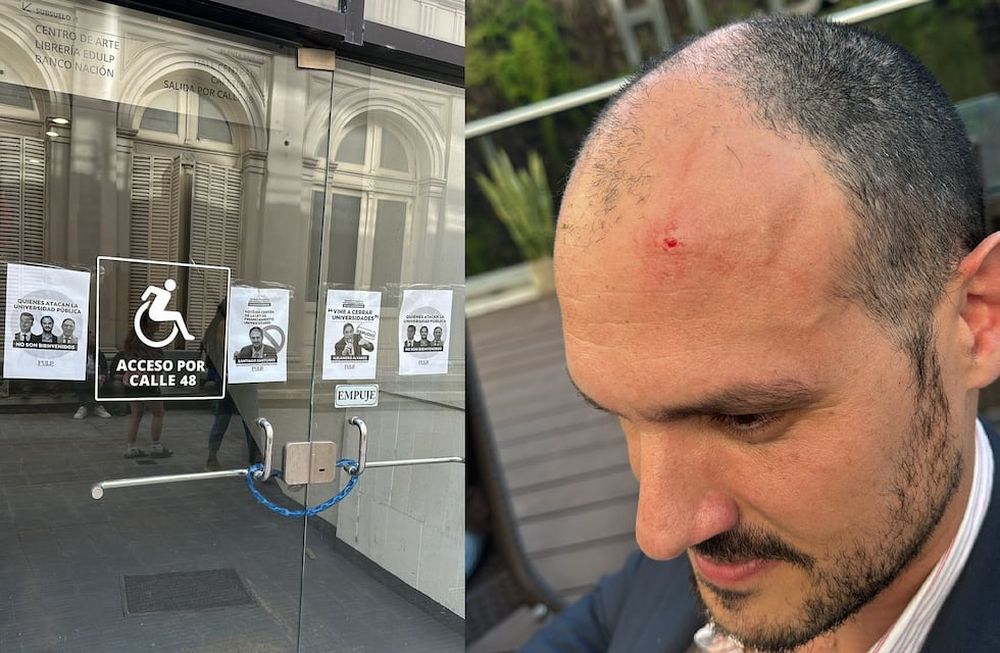 Los legisladores y junto al subsecretario de Políticas Universitarias, Alejandro Álvarez, se dirigían a dar una charla en esa institución pero no los dejaron entrar - X