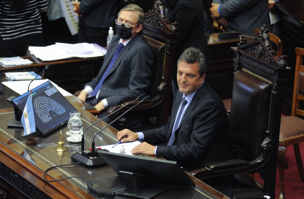 Sergio Massa en la sesión de Bienes Personales. (Federico López Claro)