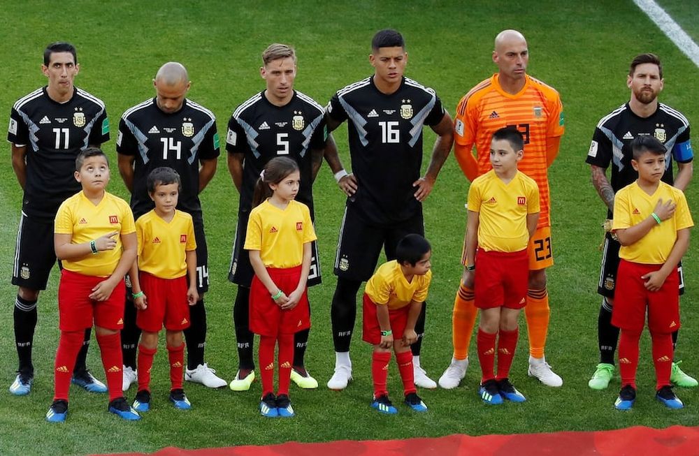 El himno argentino, siempre emocionante en un Mundial