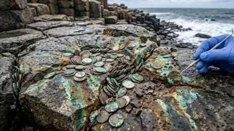 Las monedas se oxidaban y expandían y podían ejercer presión sobre toda la columna de roca que tenían encima, empujándola hacia arriba.