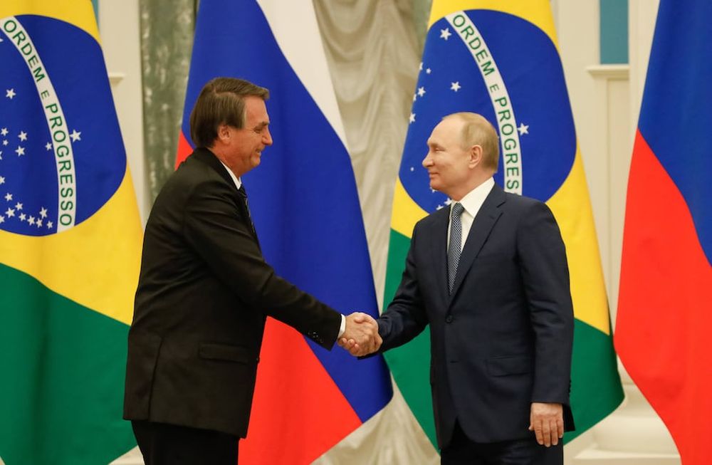 Jair Bolsonaro y Vladimir Putin, presidentes de Brasil y Rusia respectivamente