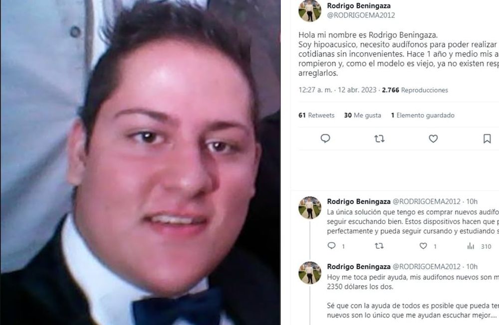 Un joven hipoacúsico pide ayuda en las redes para comprar unos audífonos: “Los necesito para seguir estudiando”.