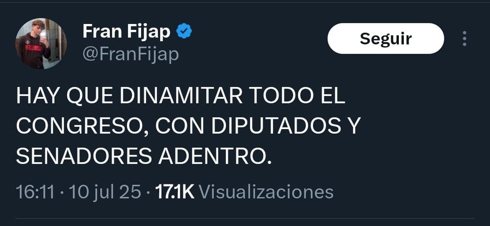 Las publicaciones de los tuiteros libertarios durante la sesión de la semana pasada.