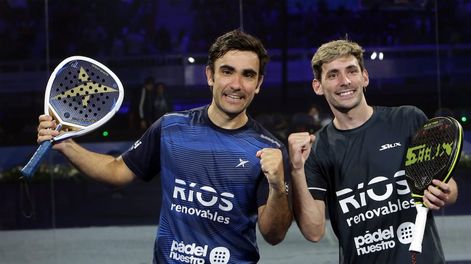 El brasileño Lima y el chaqueño Stupaczuk fueron campeones en Mendoza. (Prensa Premier Pádel Mendoza)