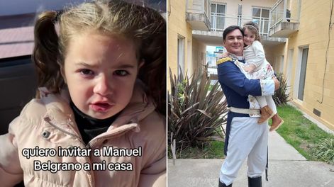 La tierna historia de una niña de 3 años que soñaba con conocer a Manuel Belgrano