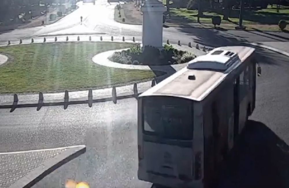 Así fue el choque del colectivo en el parque General San Martín (Captura de video)