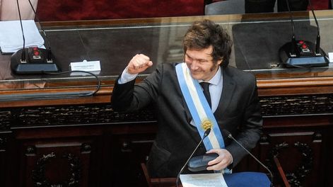 El presidente Javier Milei se prepara para la Asamblea Legislativa en el Congreso.&nbsp;
