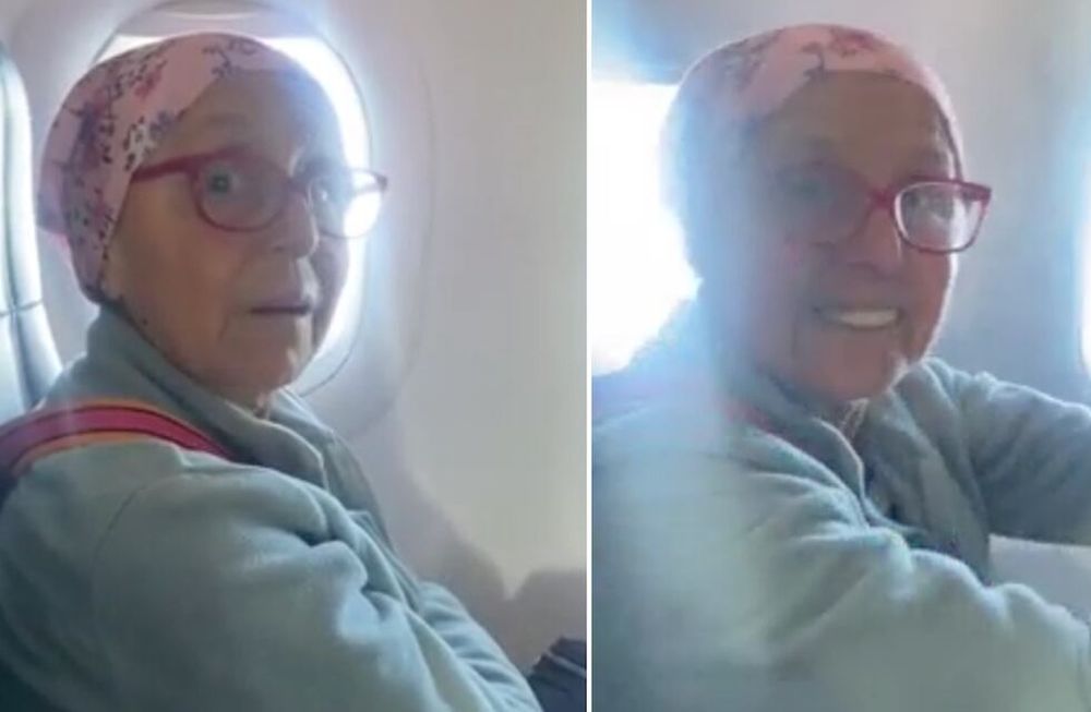 Se curó del cáncer y le hicieron un homenaje en el vuelo de vuelta a su casa. Foto: Captura de video
