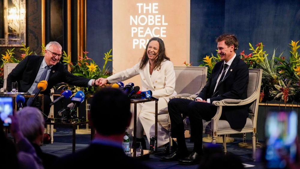 María Corina Machado en Noruega. 