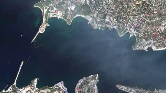 Vista satelital del nuevo foco de los enfrentamientos entre Rusia y Ucrania.