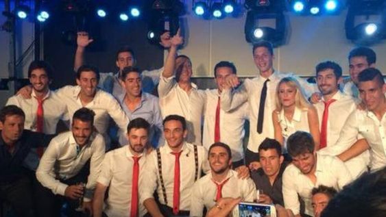 El festejo íntimo de los jugadores de Racing con sus familiares