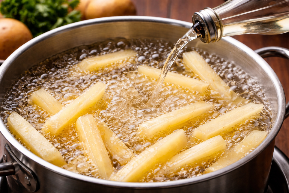 Por qué los cocineros recomiendan agregar vinagre al agua en las papas antes de freírlas (1)