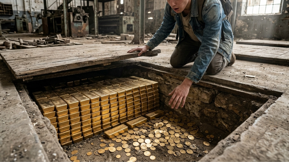El estudiante encontró una fortuna bajo el piso de una fábrica.&nbsp;