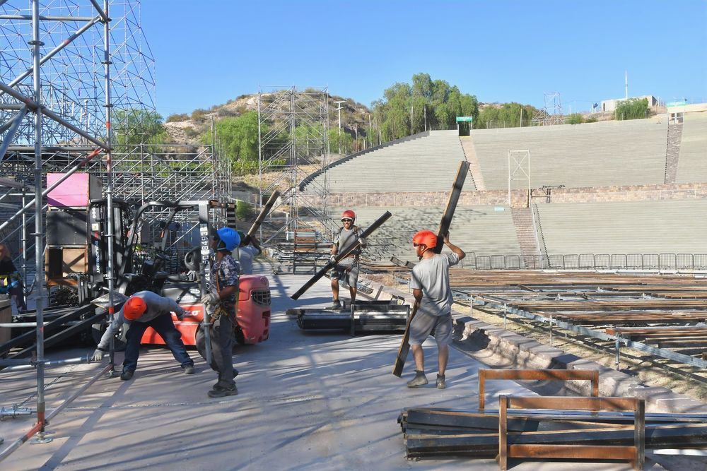 Trabajos en el teatro griego para Vendimia 2025 