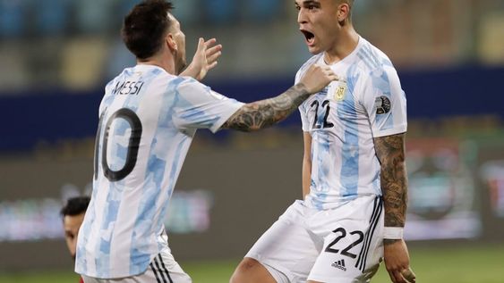 Lionel Messi y Lautaro Martínez. / AP Lionel Messi y Lautaro Martínez. / AP